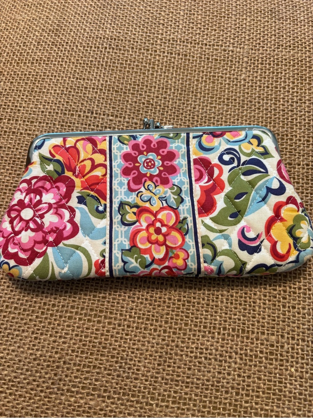 Vera Bradley Quilted Floral and Bird “Hope Garden” Retired Clutch Wallet